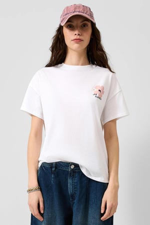 T-shirt met backprint - wit