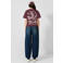 QS T-shirt met backprint - donkerrood