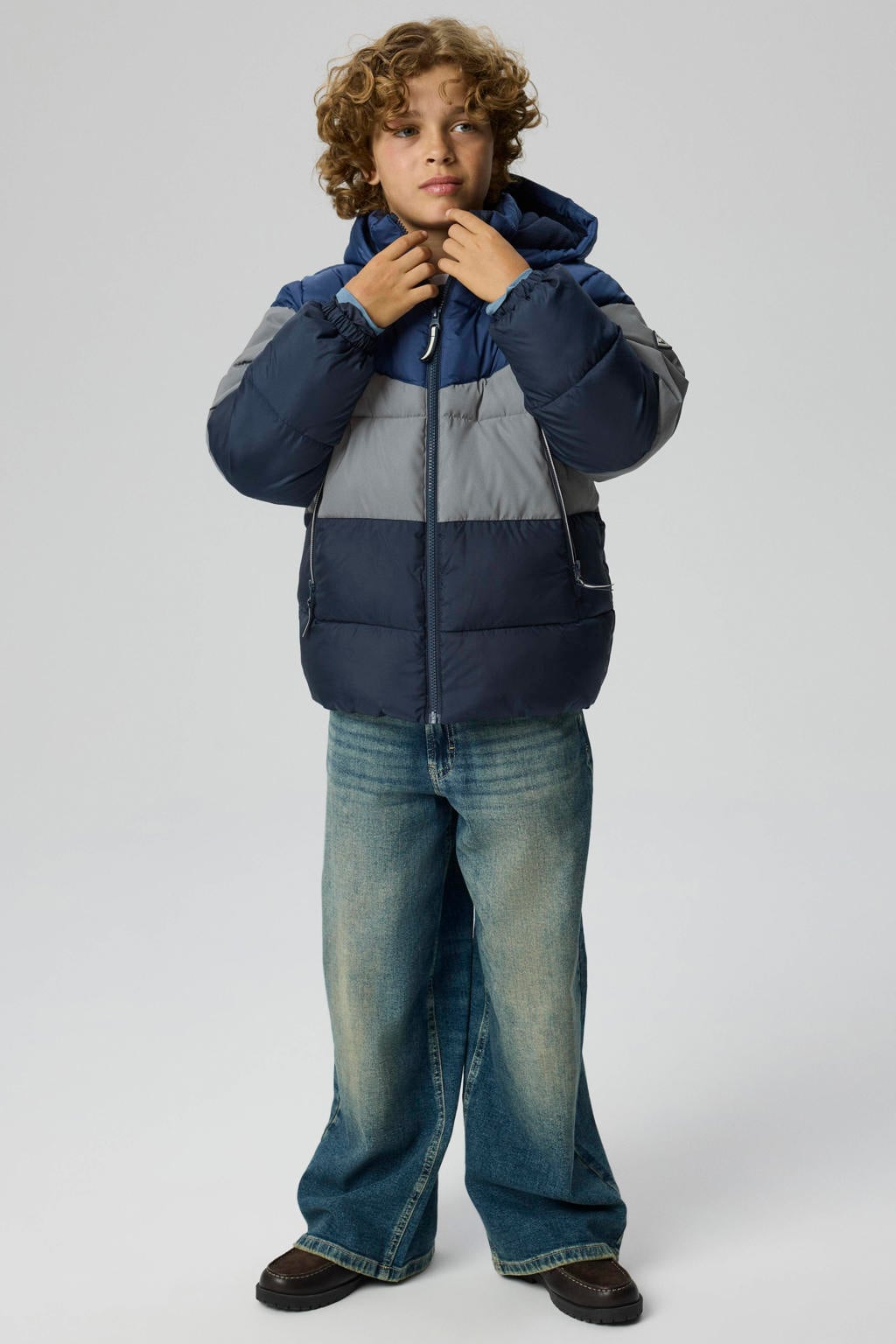 NAME IT KIDS winterjas - donkerblauw/grijs