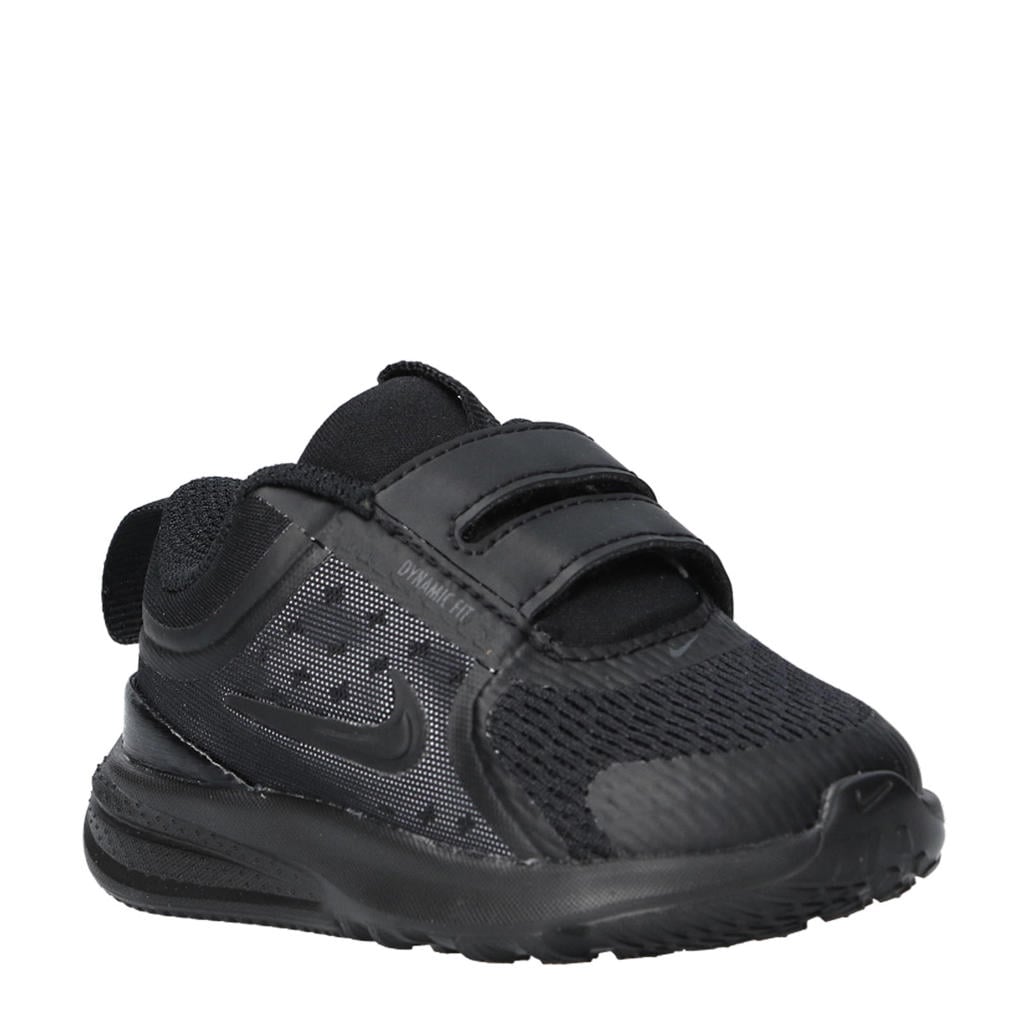 Donkergrijs en zwarte jongens en meisjes Nike van mesh-pu/voering: mesh/voetbed: eva met klittenband