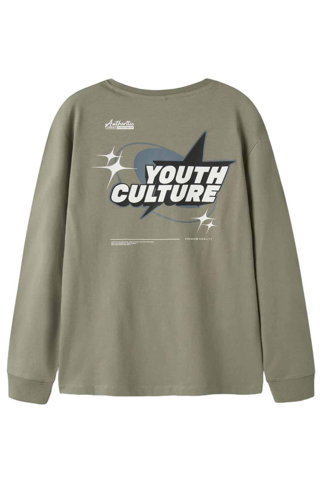 NAME IT KIDS T-shirt met backprint - groen