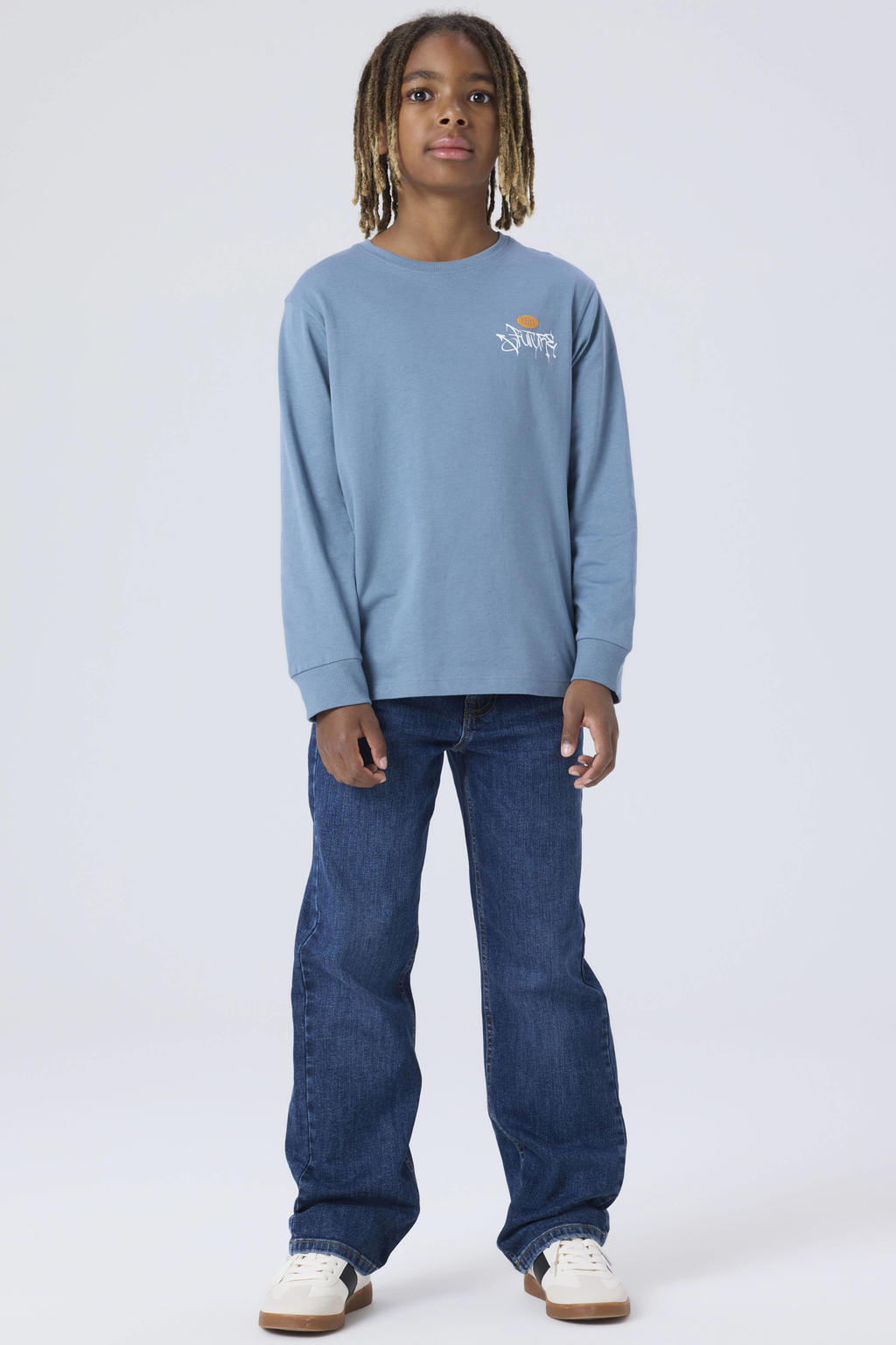 NAME IT KIDS T-shirt met backprint - lichtblauw
