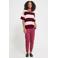 ICHI gebreide gestreepte trui - donkerrood