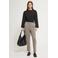 ICHI tapered geruite broek met stippen - bruin