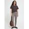 ICHI tapered gestreepte broek - bruin