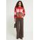ICHI gebreid vest met print en wol - rood