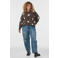 Zizzi gebreide trui met stippen en wol Plus Size - bruin