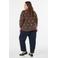 Zizzi gebreid vest met stippen en wol Plus Size - bruin