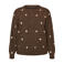 Zizzi gebreid vest met stippen en wol Plus Size - bruin