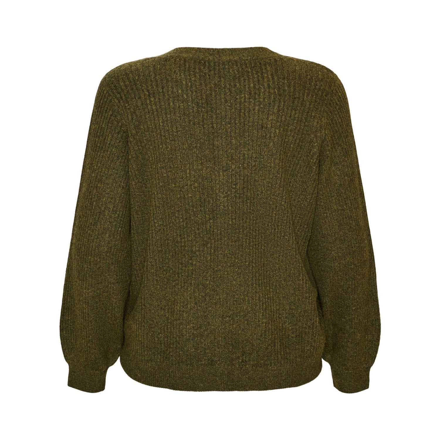 Zizzi Plus Size gebreid vest met wol groen
