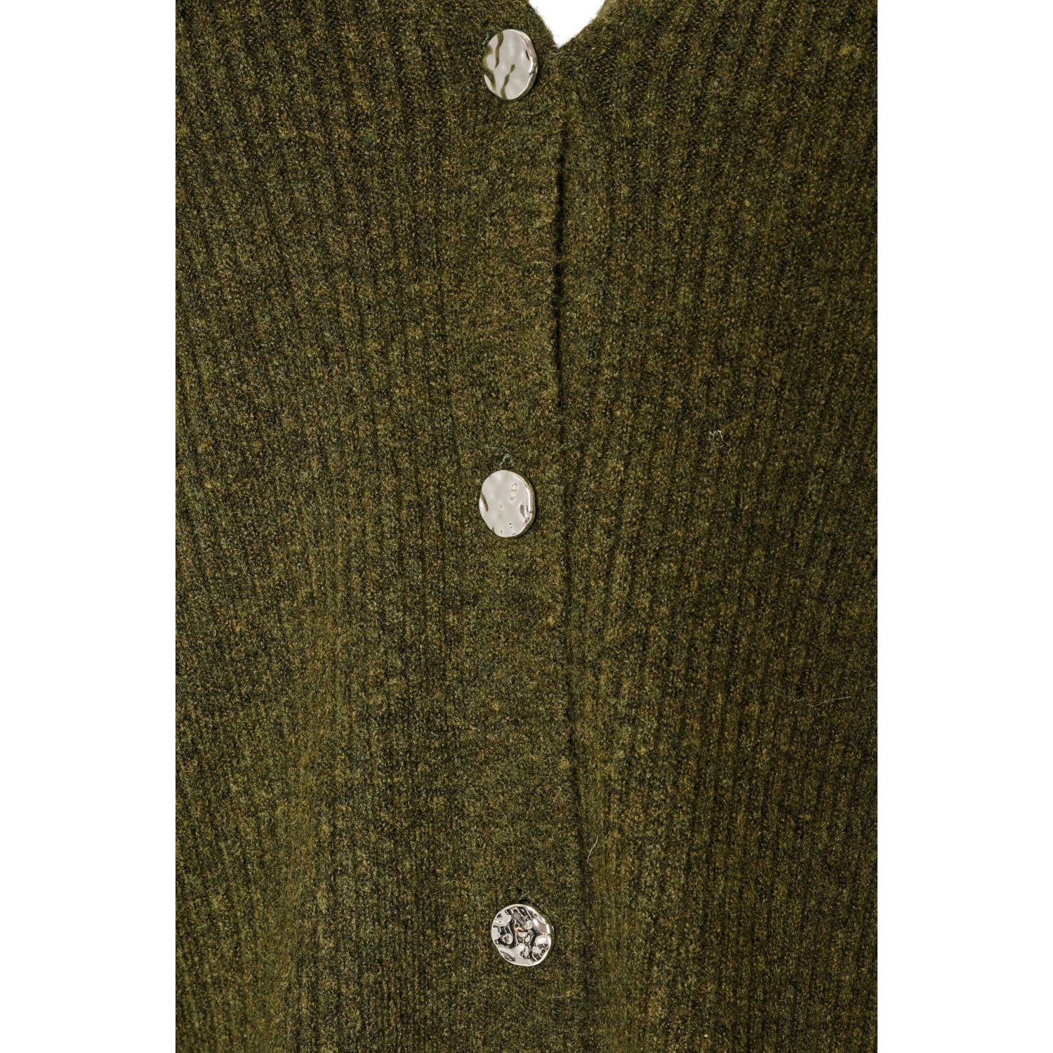 Zizzi Plus Size gebreid vest met wol groen