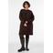 Zizzi Plus Size gebreide midi jurk met borduursels en wol - donkerbruin