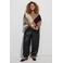 Zizzi Plus Size geruite gebreide trui met wol - zand