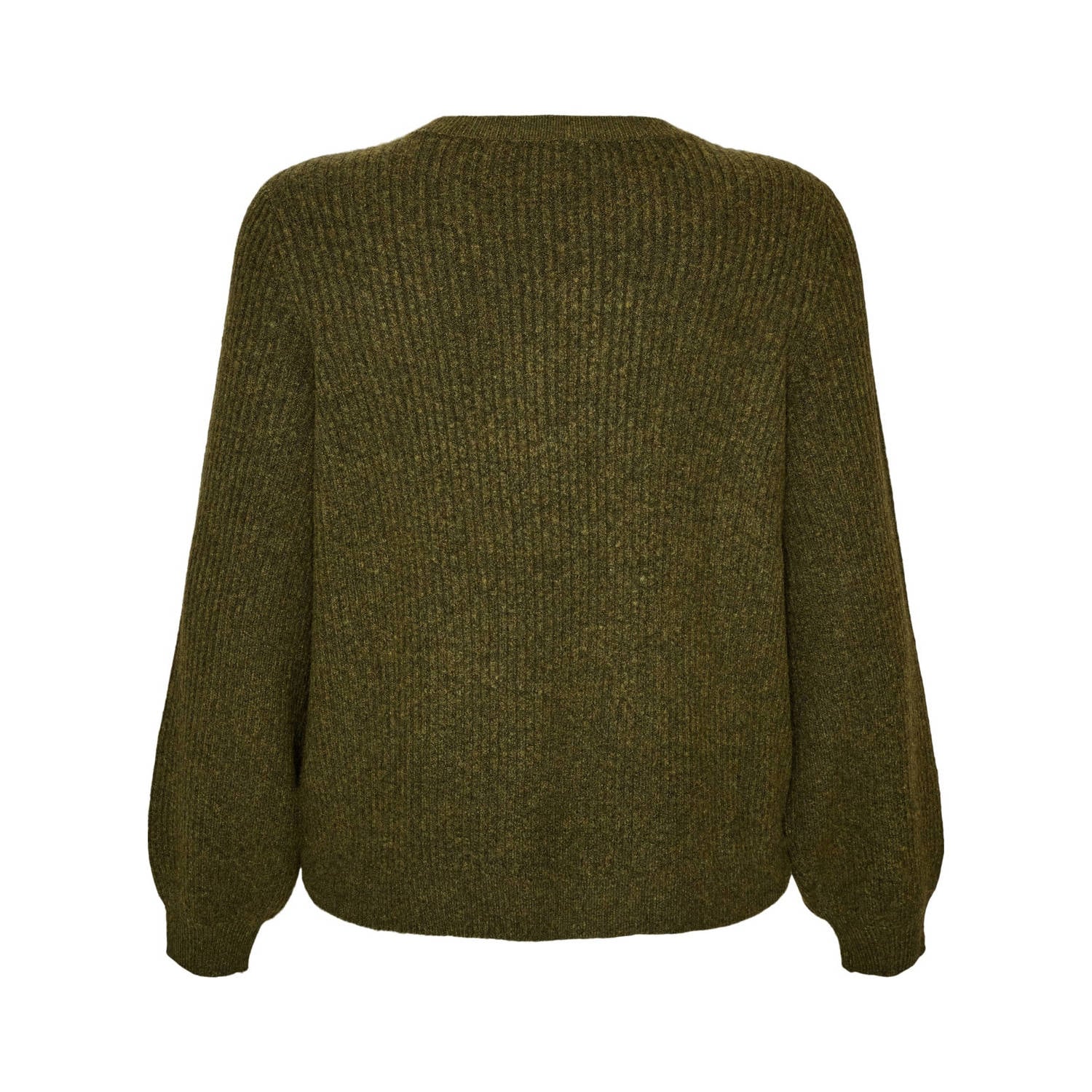 Zizzi Plus Size gebreide trui met wol groen