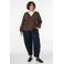 Zizzi gebreid vest Plus Size met wol - bruin