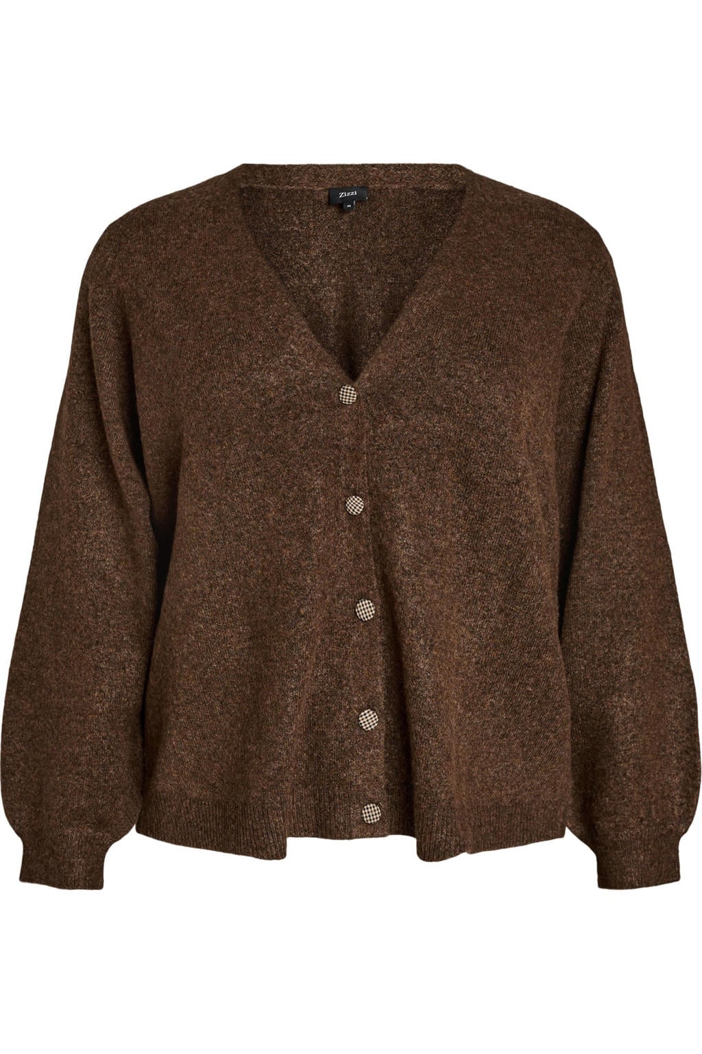 Zizzi gebreid vest Plus Size met wol - bruin