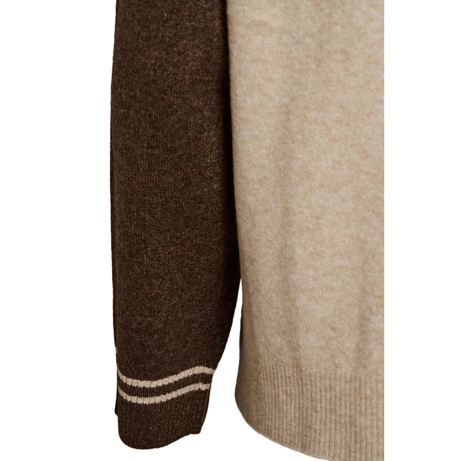Zizzi Plus Size gebreid vest met wol bruin