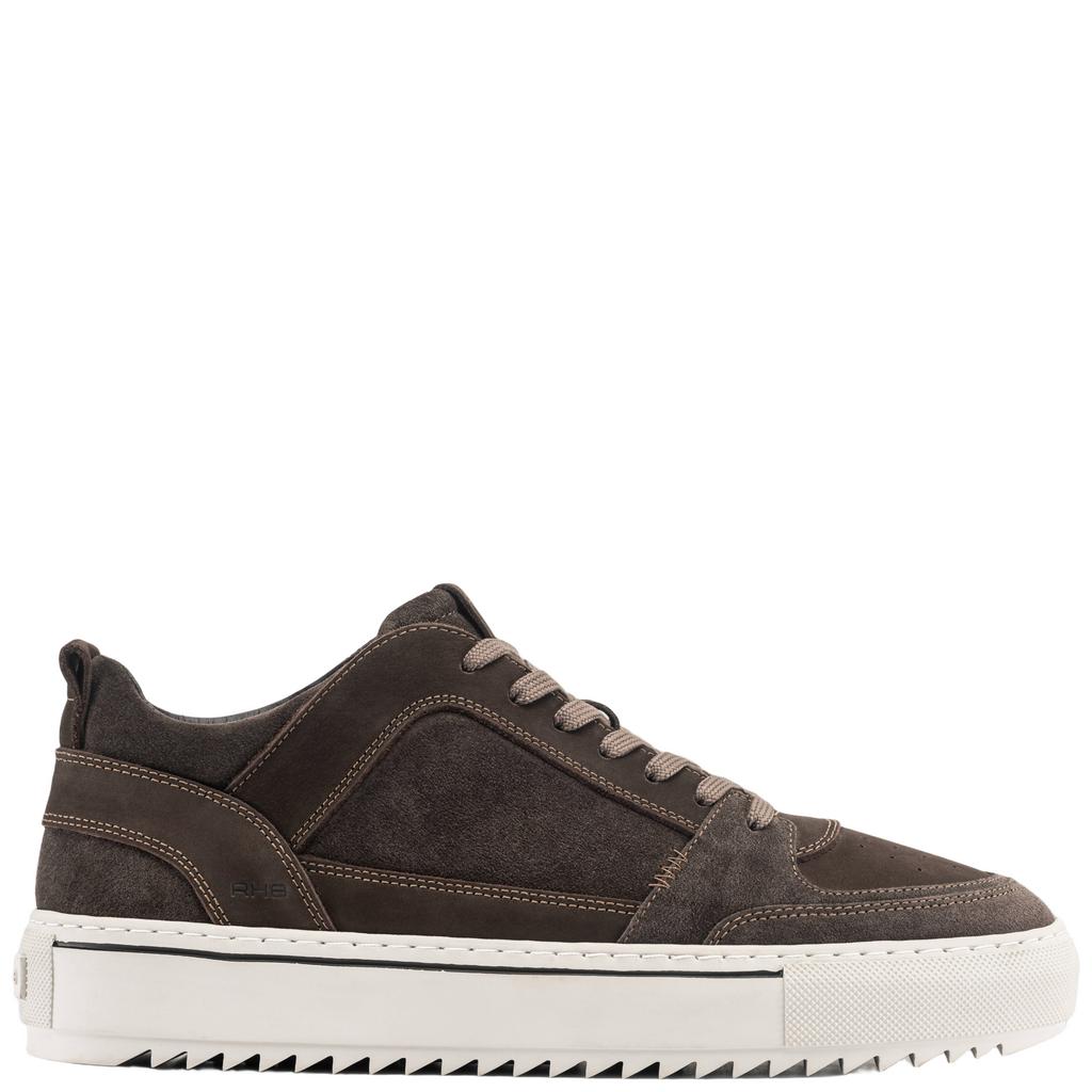 Donkerblauwe heren Rehab Creon mix suède sneakers - met veters