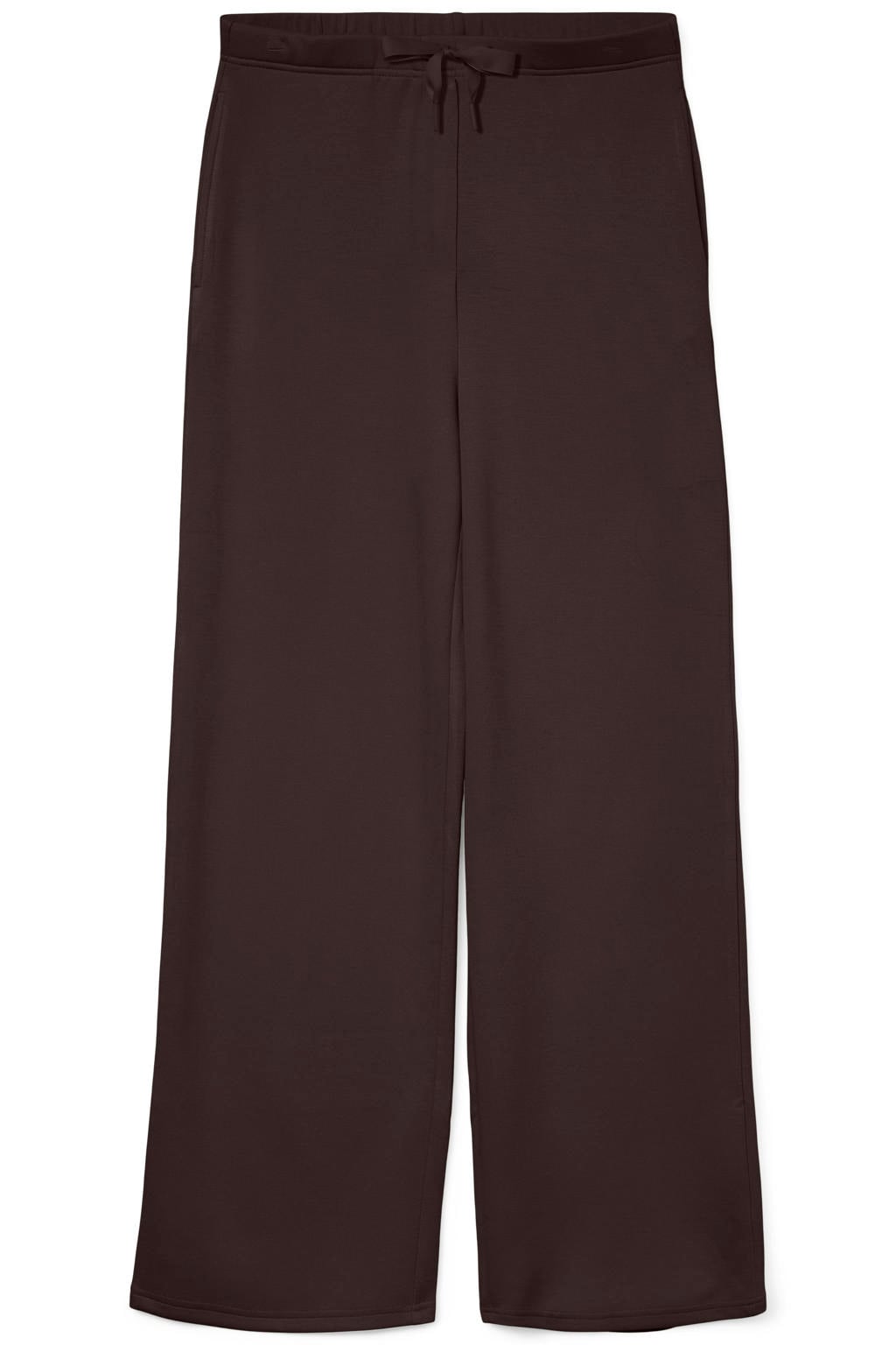 VERO MODA CURVE viscose wide leg casual broek Plus Size - donkerbruin
