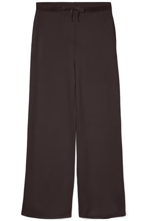 viscose wide leg casual broek Plus Size - donkerbruin