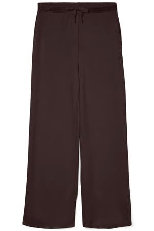 viscose wide leg casual broek Plus Size - donkerbruin