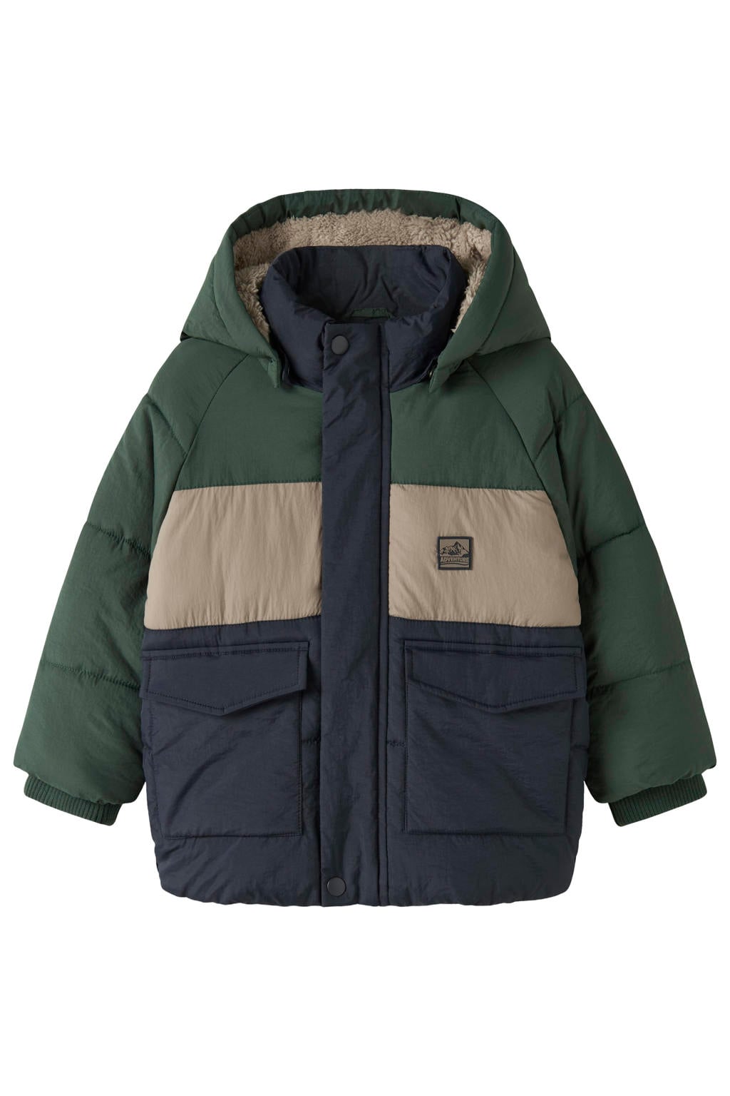 NAME IT MINI winterjas - donkerblauw/groen/beige