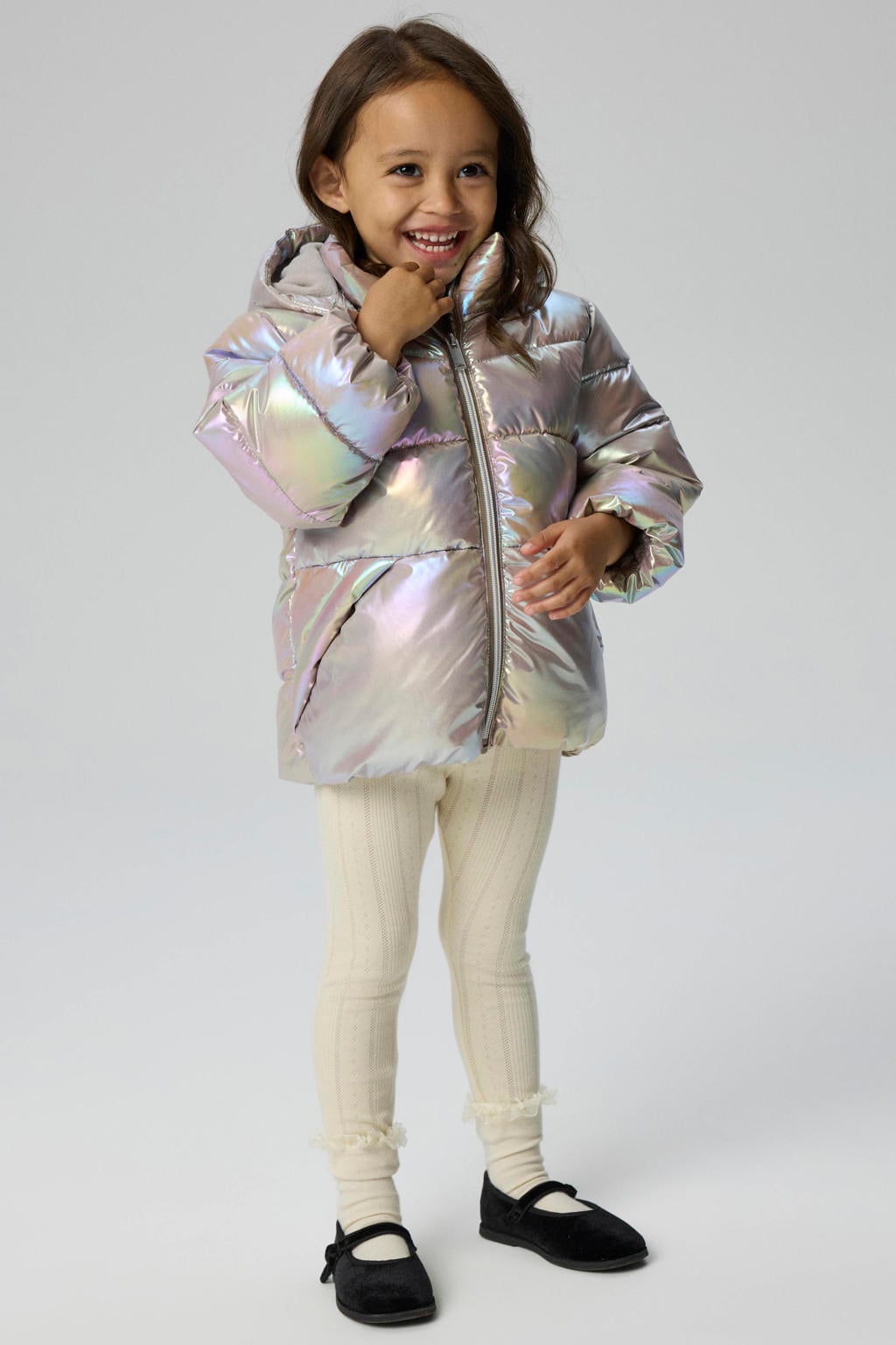 NAME IT MINI winterjas - beige/roze/groen