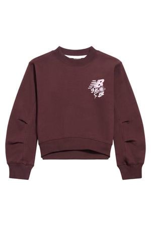 sweater met backprint - donkerrood