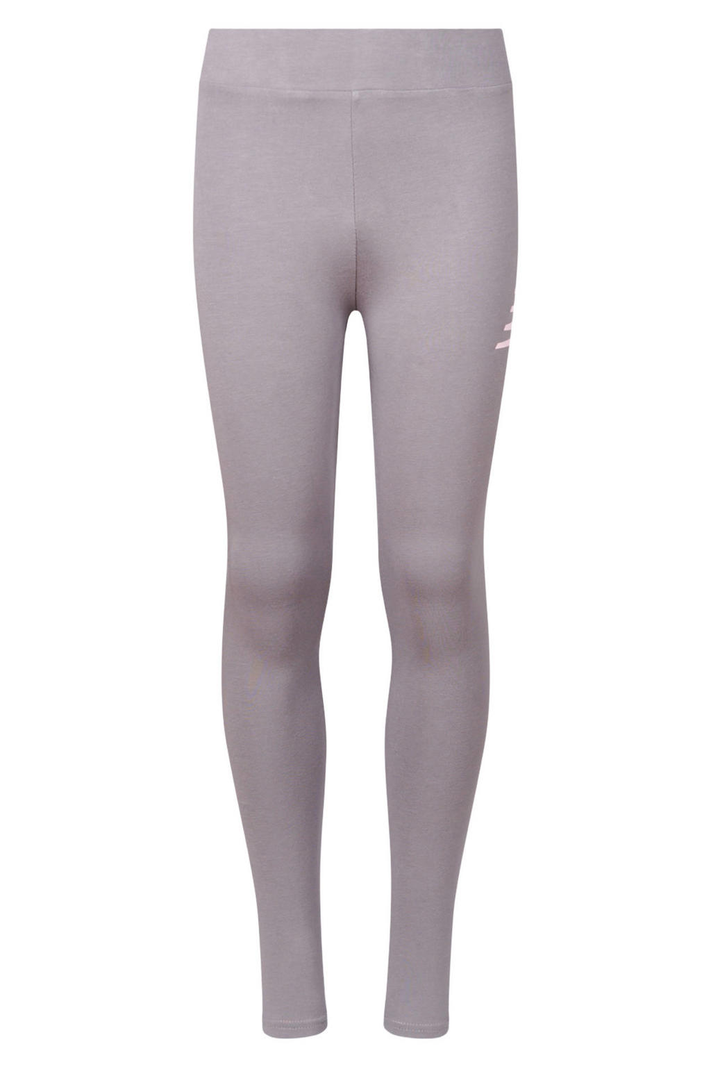 Grijze meisjes New Balance broek van katoen met elastische tailleband en effen