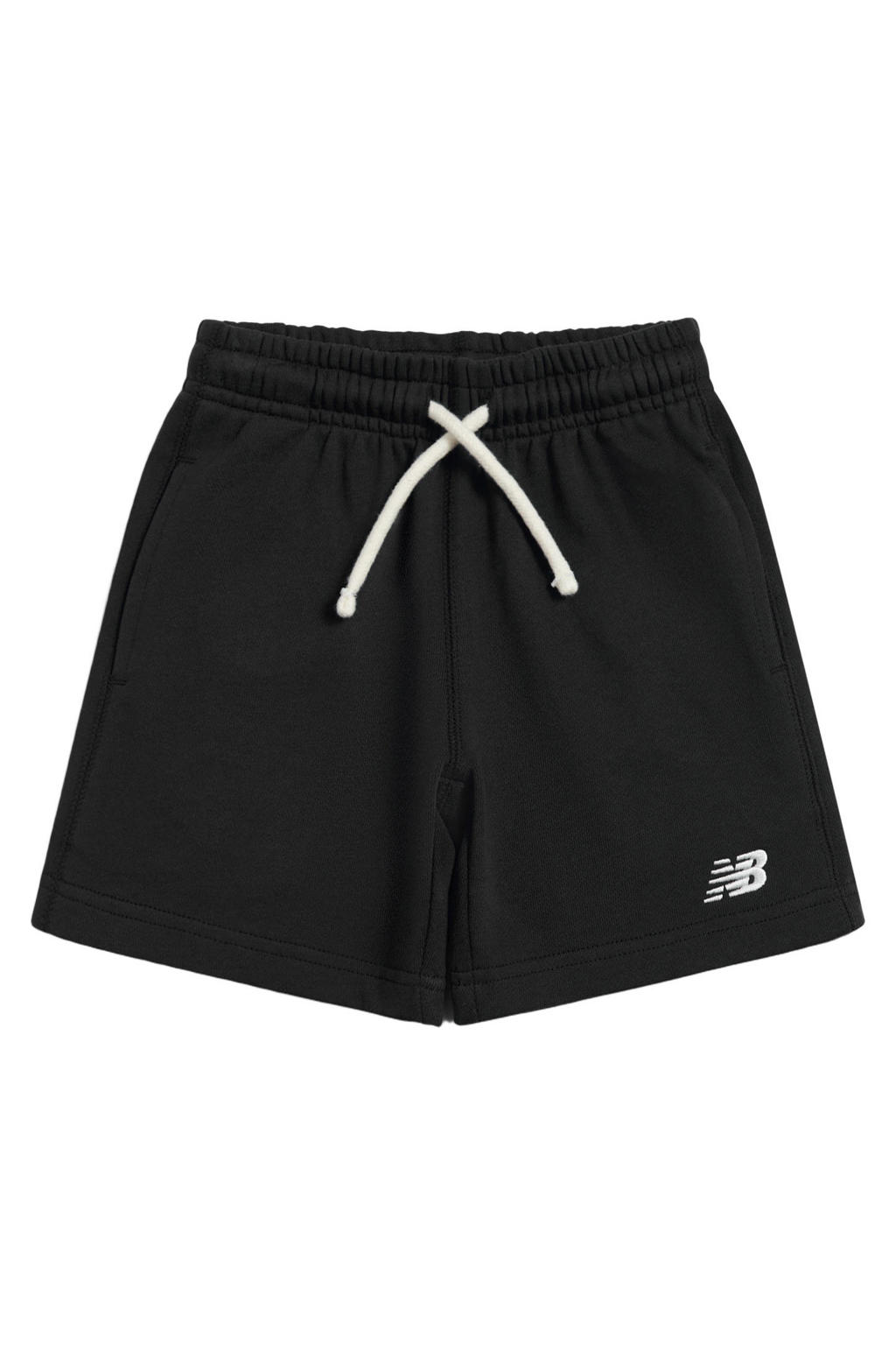 Zwarte jongens en meisjes New Balance sweatshort met elastische tailleband met koord en effen