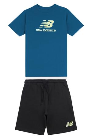 T-shirt en korte broek set met logo - petrol