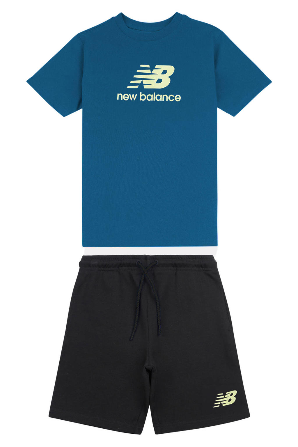 New Balance T-shirt en korte broek set met logo - petrol