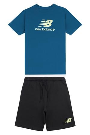 T-shirt en korte broek set met logo - petrol