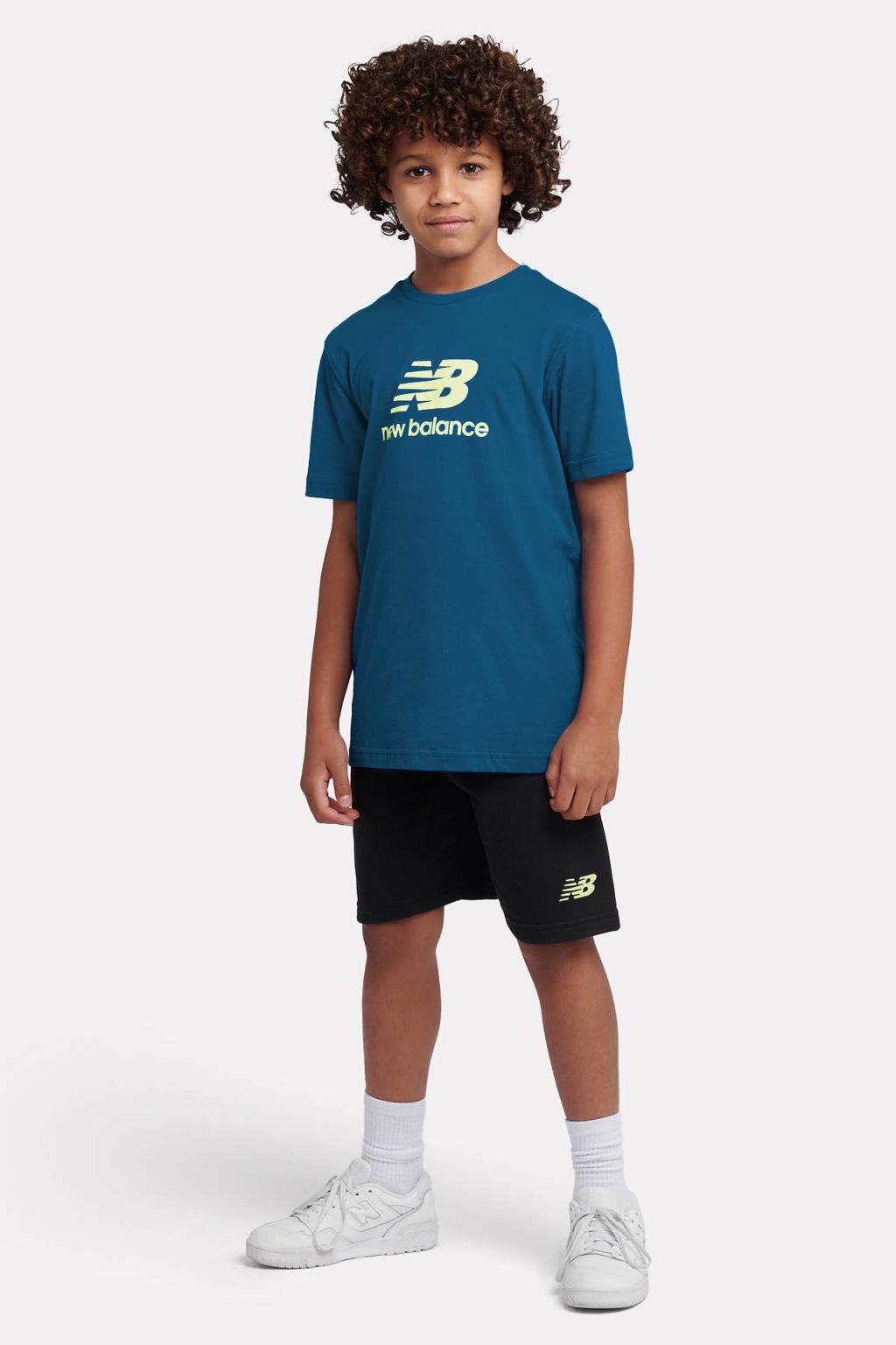 New Balance korte broek en T-shirt set met logo - petrol