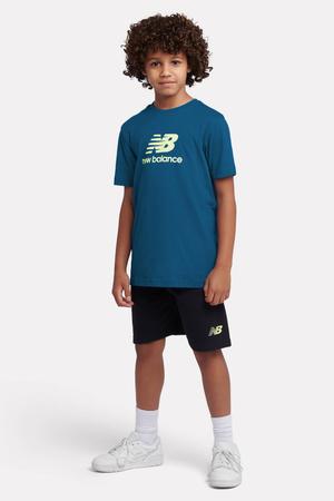 korte broek en T-shirt set met logo - petrol