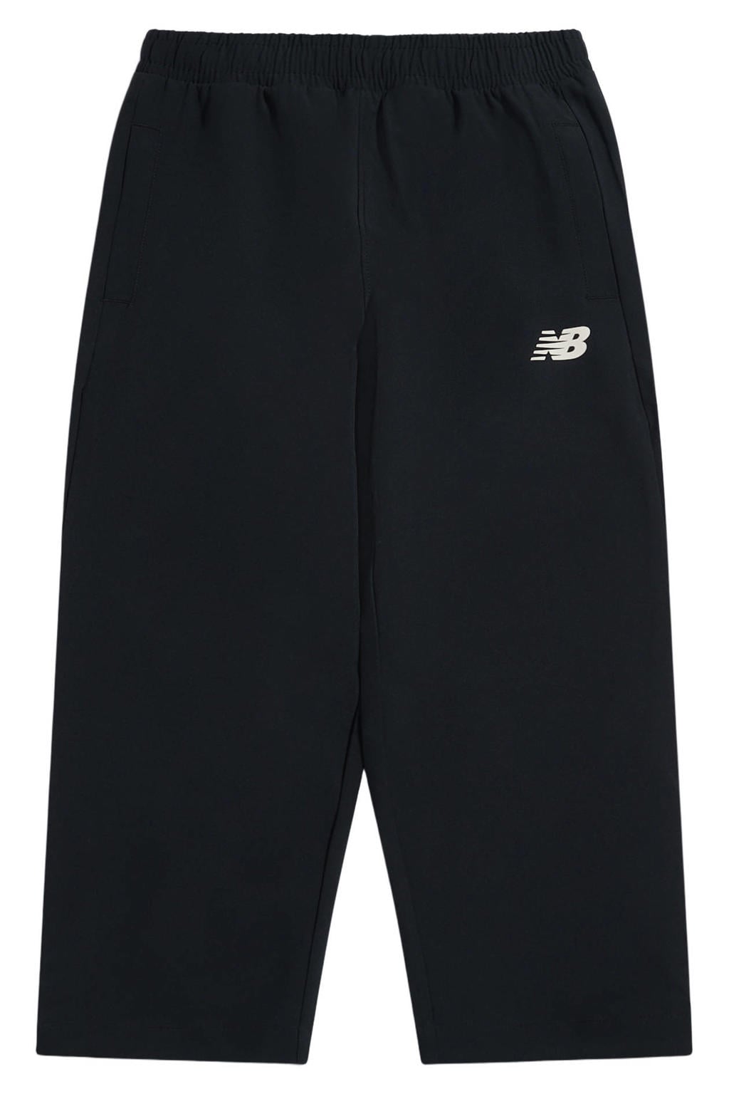 Zwarte jongens en meisjes New Balance broek van polyester met elastische tailleband en effen