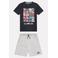 New Balance T-shirt en short set met print - zwart/grijs