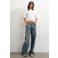 TOPSHOP regular fit T-shirt met rijgdetail - ecru