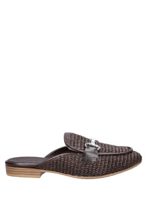 rieten slippers - bruin
