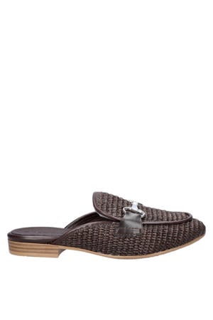 rieten slippers - bruin