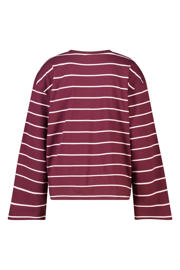 thumbnail: America Today gestreept T-shirt met tekst - donkerrood