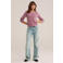 WE Fashion katoenen gebreid vest - oudroze