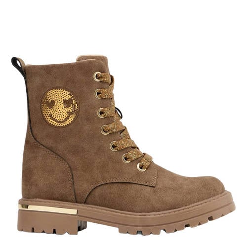 Graceland suède enkelboots met profielzool bruin