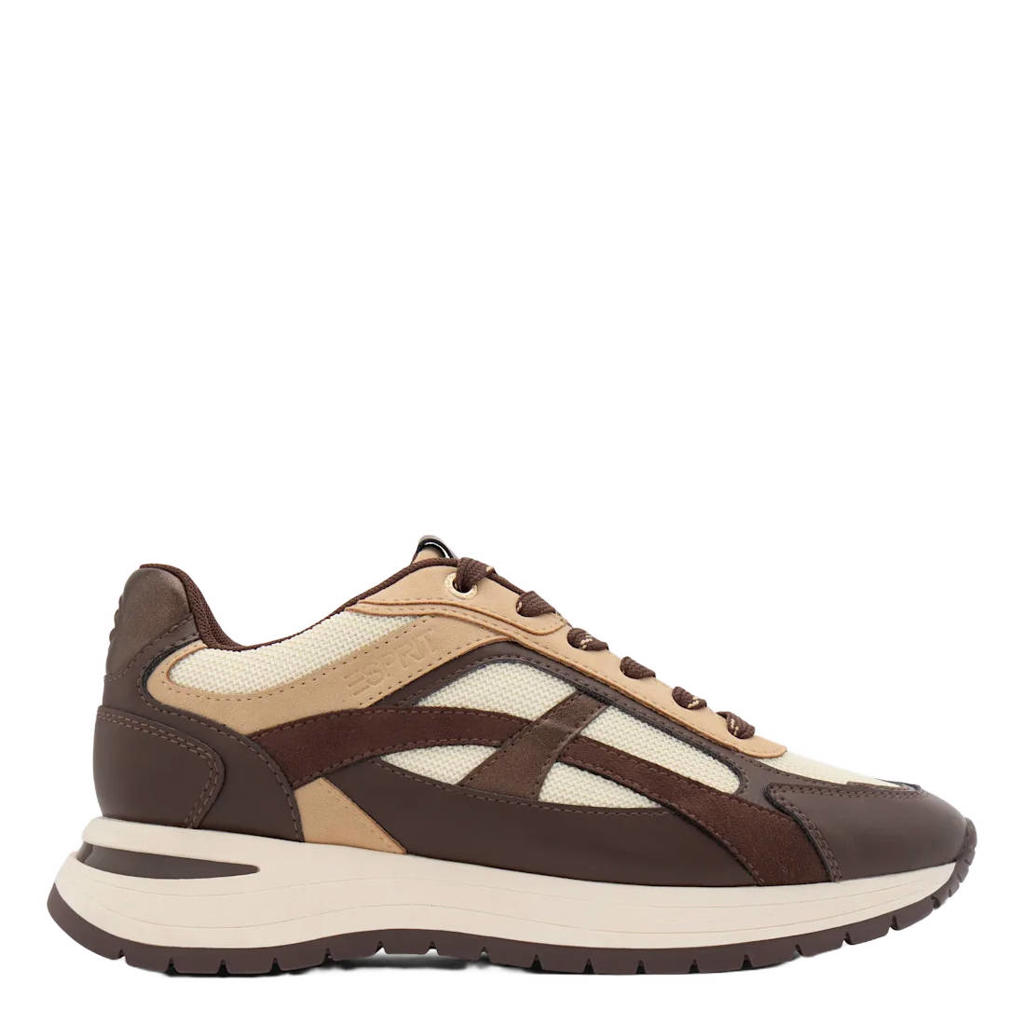 ESPRIT suèdelook sneakers - bruin