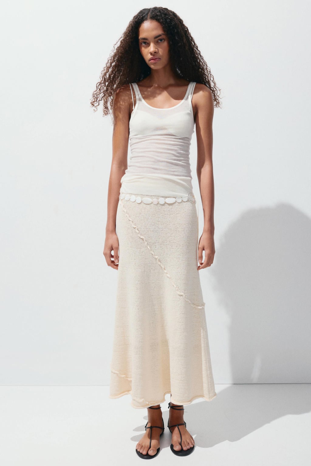 Mango midi rok - beige