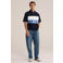 WE Fashion boxy gestreepte polo - blauw