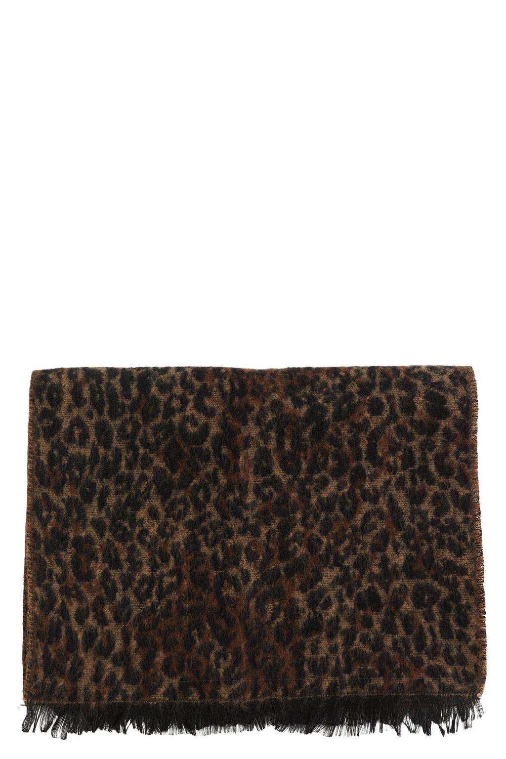 WE Fashion sjaal met panterprint bruin