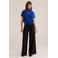 WE Fashion wide leg gestreepte broek - zwart