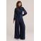 WE Fashion semi-transparante gebloemde top met col - donkerblauw