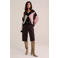 WE Fashion gebreid geruit vest met wol - bruin